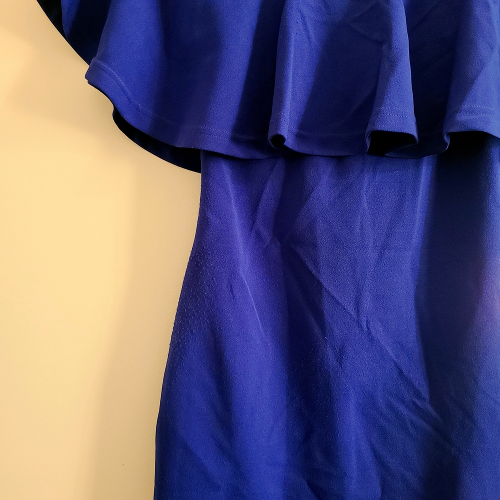 Blue Ruffled Cutout Blouse - Picture 2 of 2